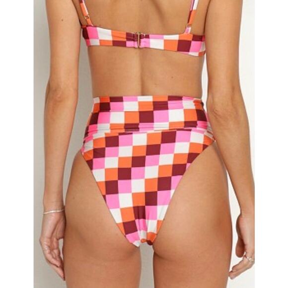 Beach Riot Sangria Checkers Highway Bikini Bottom XS NWT - Picture 3 of 3